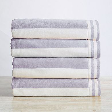 Madelinen Oversized Premium Cotton Cabana Stripe Beach Towel 4-pk.