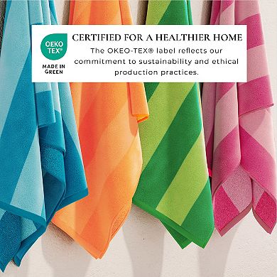 Madelinen Oversized Colorful Cotton Cabana Stripe Beach Towel 4-pk.