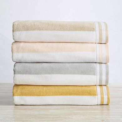 Madelinen® Oversized Cabana Stripe Cotton Beach Towel