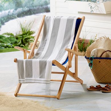 Madelinen® Oversized Cabana Stripe Cotton Beach Towel