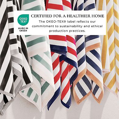 Madelinen Oversized Cotton Velour Striped Beach Towel