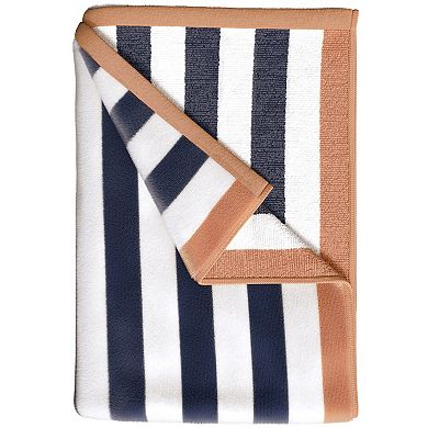 Madelinen Oversized Cotton Velour Striped Beach Towel