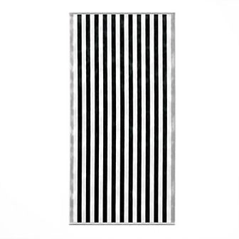 Madelinen® Oversized Cotton Velour Striped Beach Towel