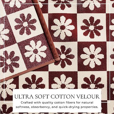 Madelinen Cotton Velour Retro Oversized Beach Towel