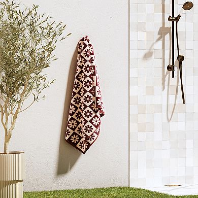 Madelinen Cotton Velour Retro Oversized Beach Towel