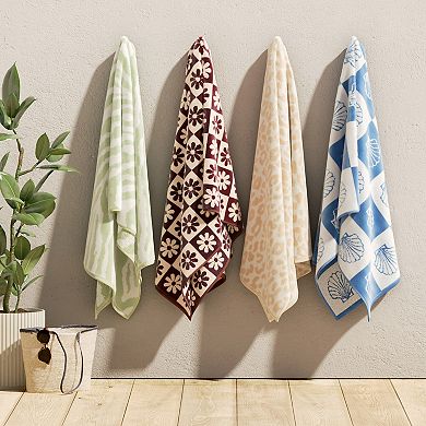 Madelinen Cotton Velour Retro Oversized Beach Towel