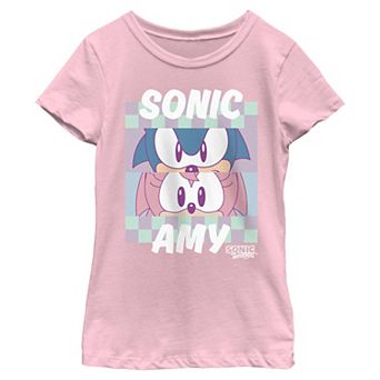 Girls 7-16 Sonic The Hedgehog Sonic And Amy Eyes Graphic Tee