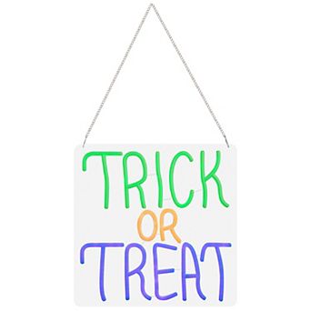 LED Trick or Treat Hanging Sign Wall Decor
