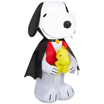 Peanuts 3-ft. Inflatable Snoopy in Vampire Costume with Woodstock Outdoor Decor