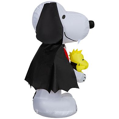 Peanuts 3' Inflatable Snoopy in Vampire Costume with Woodstock Outdoor Decor