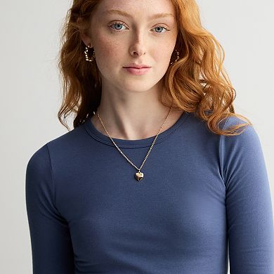 Juniors' SO® Long Sleeve Cropped Crew Neck T-Shirt
