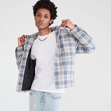Juniors' Aeropostale Long Sleeve Plaid Shacket