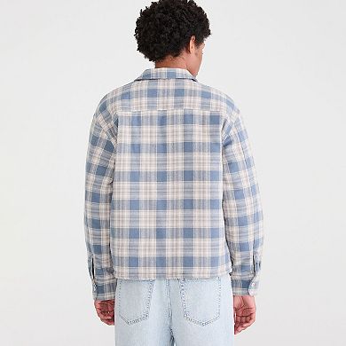 Juniors' Aeropostale Long Sleeve Plaid Shacket
