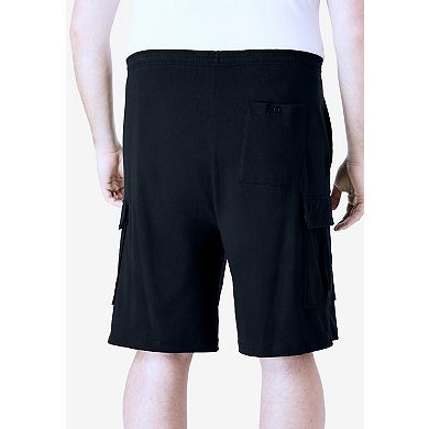KingSize Men's Big & Tall Lightweight Jersey Cargo Shorts, 3-Pack