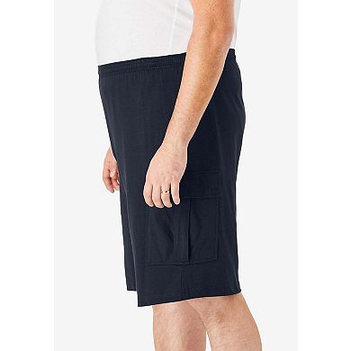 KingSize Men's Big & Tall Lightweight Jersey Cargo Shorts, 3-Pack