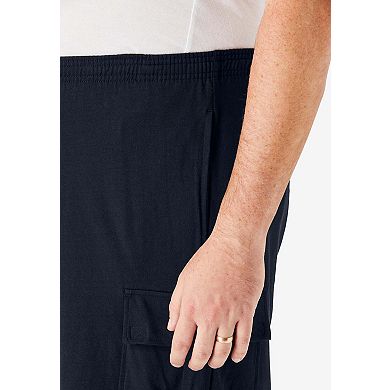 KingSize Men's Big & Tall Lightweight Jersey Cargo Shorts, 3-Pack