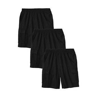 KingSize Men's Big & Tall Lightweight Jersey Cargo Shorts, 3-Pack