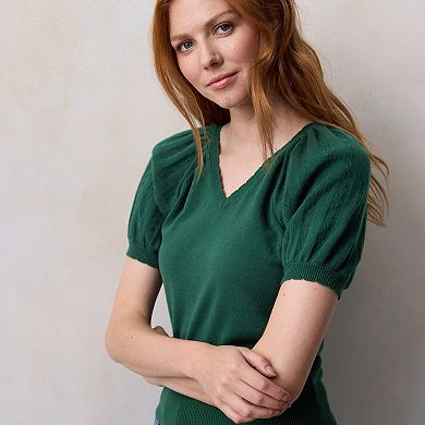 Women's LC Lauren Conrad V-Neck Knitted Sweater Tee