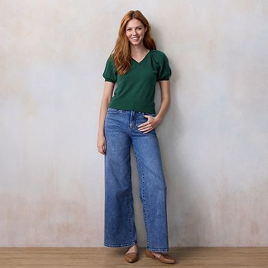 Women's LC Lauren Conrad V-Neck Knitted Sweater Tee