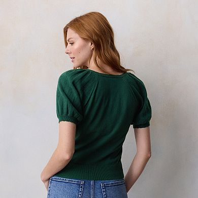 Women's LC Lauren Conrad V-Neck Knitted Sweater Tee