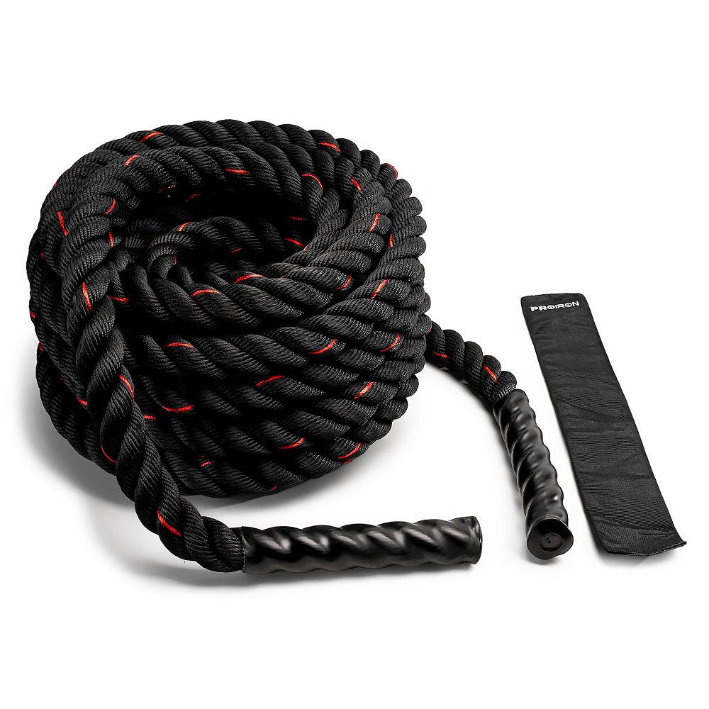 12 M (40 Ft) Battle Ropes 38mm (1.5 Inch) Diamater Heavy Exercise Rope ...