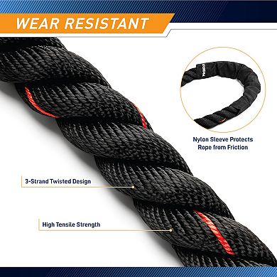 12 M (40 Ft) Battle Ropes 38mm (1.5 Inch) Diamater Heavy Exercise Rope Proiron Pro-zs01-2