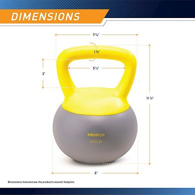 Soft Kettlebell 24lbs Filled With Iron Sand, Non-slip Handle Kettle Weight PRO-HL24L Proiron