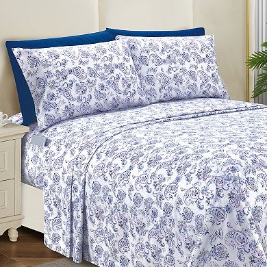Elegant Comfort Luxury Soft Boho Paisley Bed Sheet Set