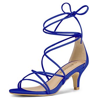 Women's Strappy Kitten Heel Lace Up Sandals