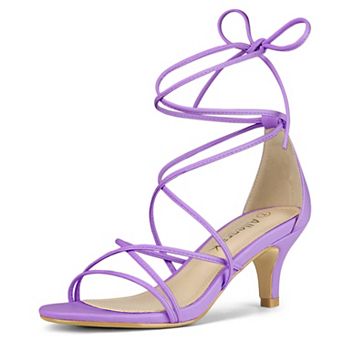 Women's Strappy Kitten Heel Lace Up Sandals