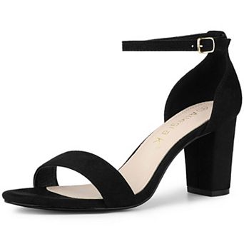 Women's Open Toe Printed Ankle Strap Chunky High Heel Sandals