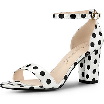 Women's Open Toe Printed Ankle Strap Chunky High Heel Sandals