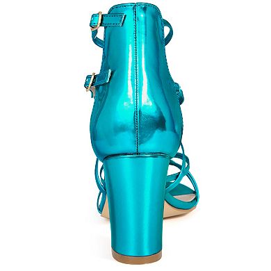 Women's Strappy Crisscross Strap Opened Toe Block Heels Sandals