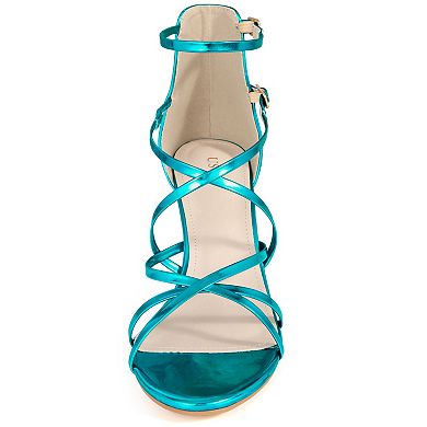 Women's Strappy Crisscross Strap Opened Toe Block Heels Sandals