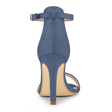 Women's Suede Ankle Strap High Stiletto Heel Sandals