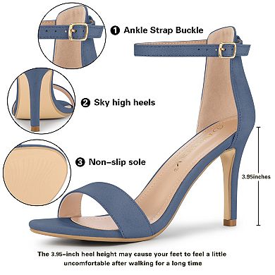 Women's Suede Ankle Strap High Stiletto Heel Sandals