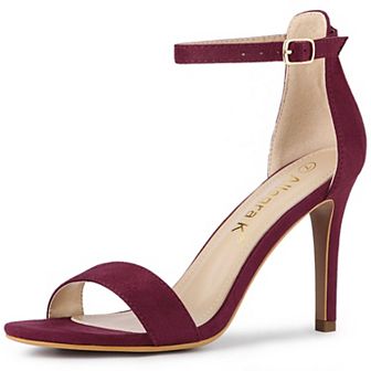 Women's Suede Ankle Strap High Stiletto Heel Sandals