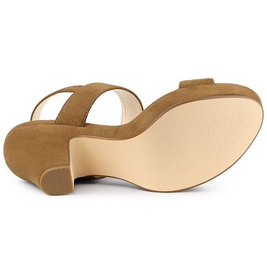 Women's Slingback Platform Heels Chunky High Heel Sandals