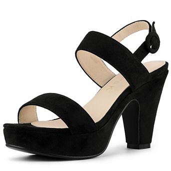 Women's Slingback Platform Heels Chunky High Heel Sandals