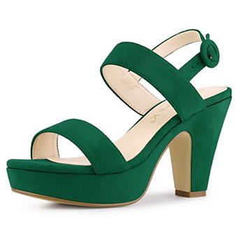 Women's Slingback Platform Heels Chunky High Heel Sandals