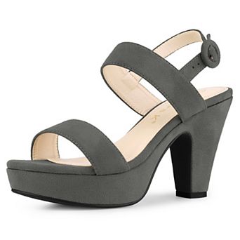 Women's Slingback Platform Heels Chunky High Heel Sandals