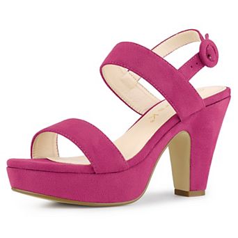 Women's Slingback Platform Heels Chunky High Heel Sandals