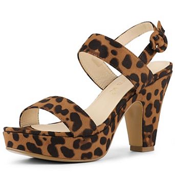 Women's Slingback Platform Heels Chunky High Heel Sandals