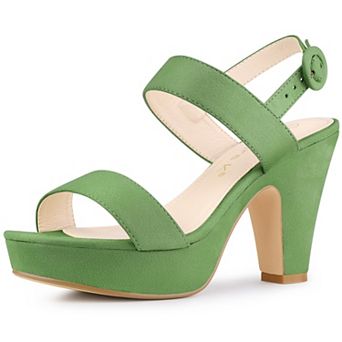 Women's Slingback Platform Heels Chunky High Heel Sandals
