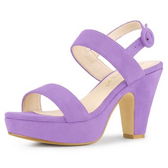 Women's Slingback Platform Heels Chunky High Heel Sandals