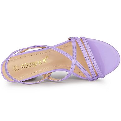 Women's Strappy Slingback Chunky Heels Slide Sandals