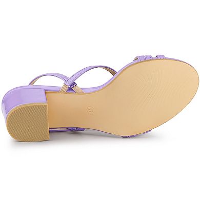 Women's Strappy Slingback Chunky Heels Slide Sandals