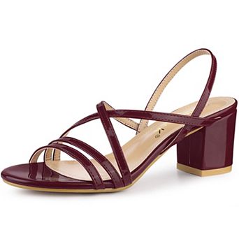 Women's Strappy Slingback Chunky Heels Slide Sandals