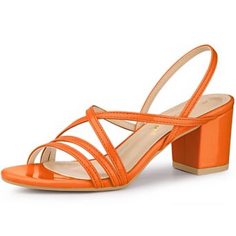 Women's Strappy Slingback Chunky Heels Slide Sandals