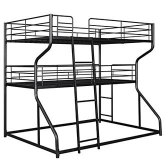 Merax Full XL over Twin XL over Queen Size Triple Bunk Bed with Long and Short Ladder,